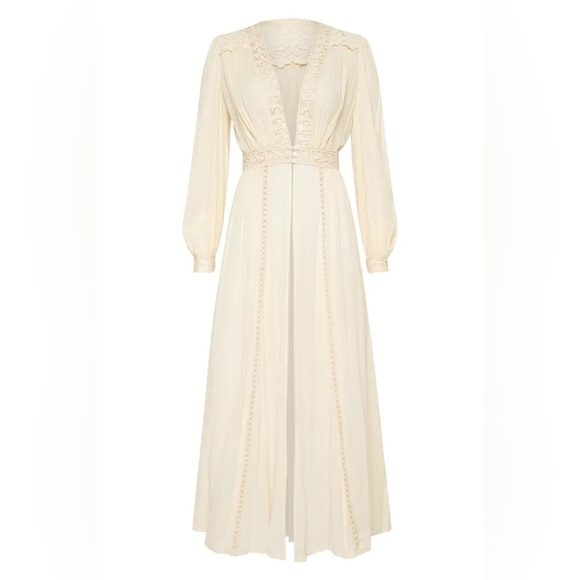 NWT Spell & the Gypsy Le Gauze Lace duster Small new off white dress wedding - Picture 17 of 17